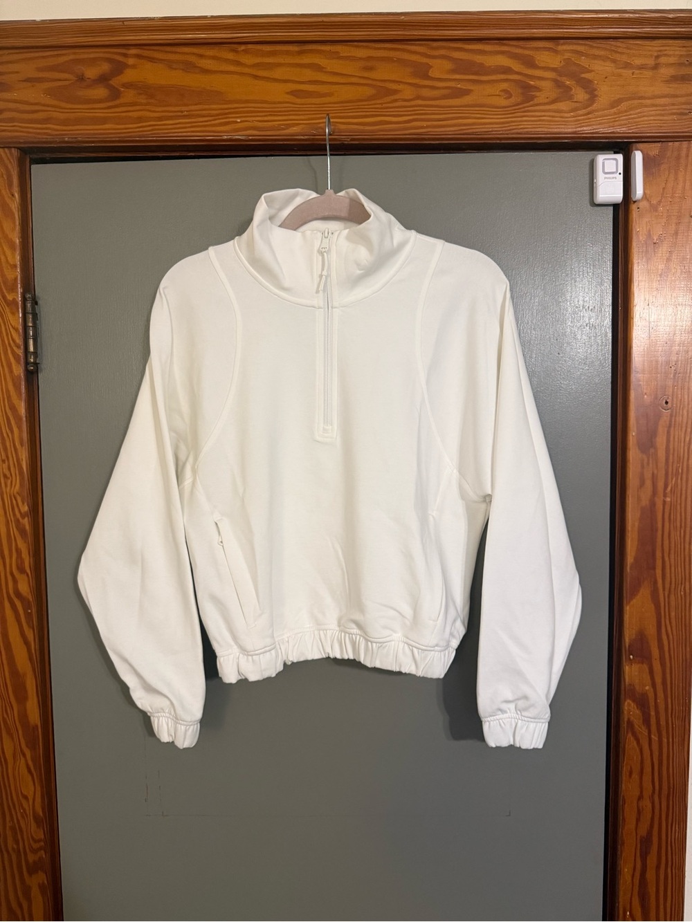Old Navy White Half-Zip Funnel Neck Pullover